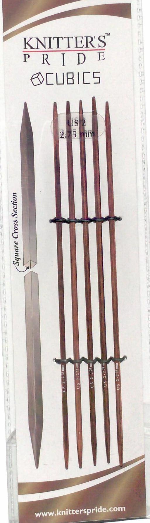 Knitter's Pride 06"/15 cm 4.00 mm/US 6 Rosewood Cubics Double Point Needles
